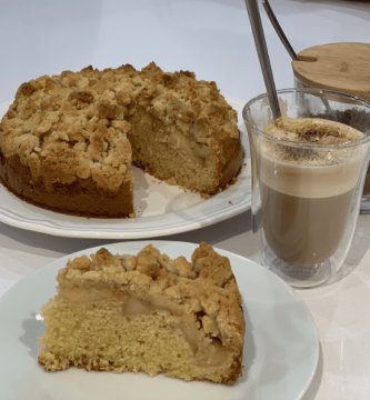 Receta de bizcocho de manzana con crumble