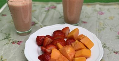 Receta de batido de papaya y fresas